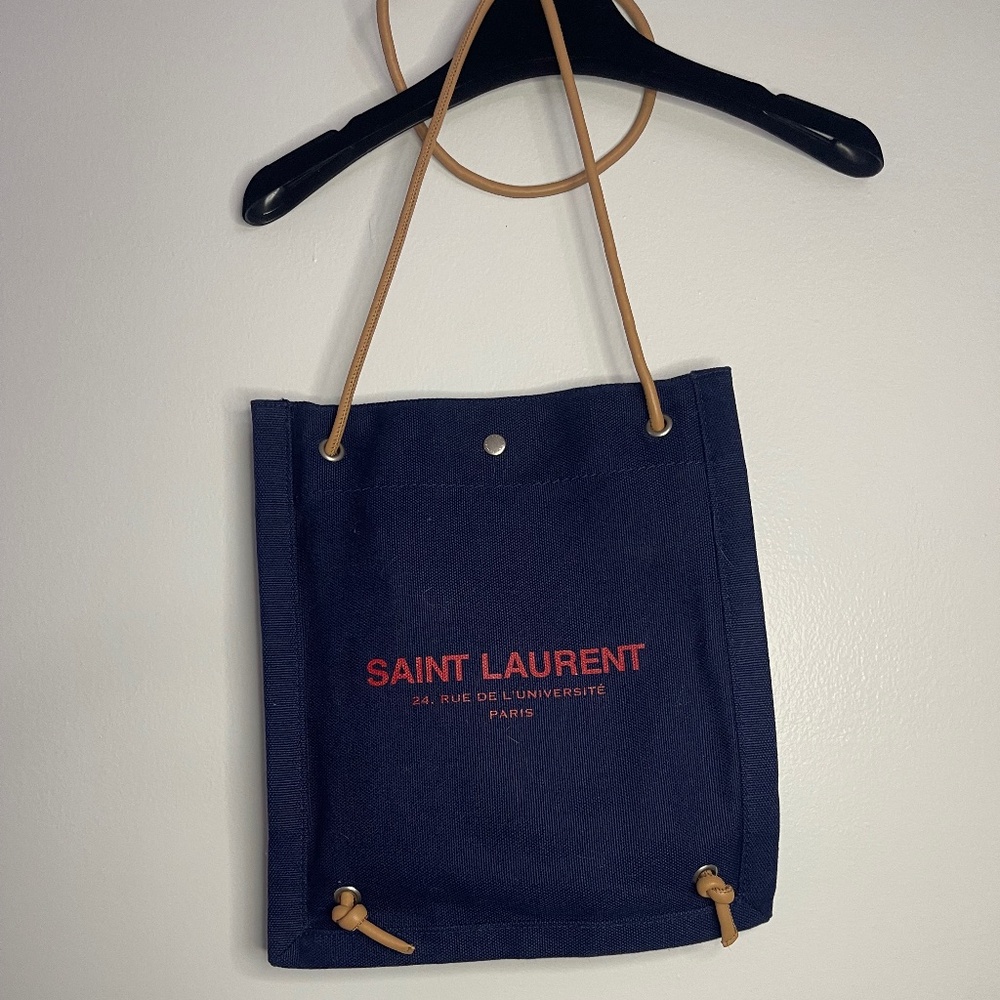 Saint Laurent 4-in-1 Handbag – Crossbody & Backpack (Blue/Red)